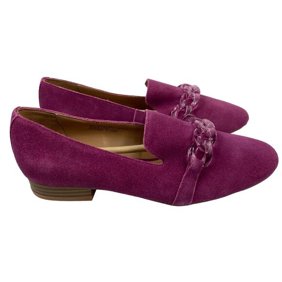 Violet & Red Simone Womens Slip on Purple Leather Loafer Size 6.5 - Picture 3 of 7